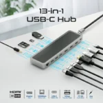 13 in 1 Promate 4K @ 60Hz Triple Display Multi-Port USB-C Docking Station