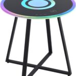 Round LED Table with Speaker and Wireless Charging