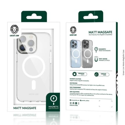 iPhone 13 Pro Green Lion Matte MagSafe Case - Gold