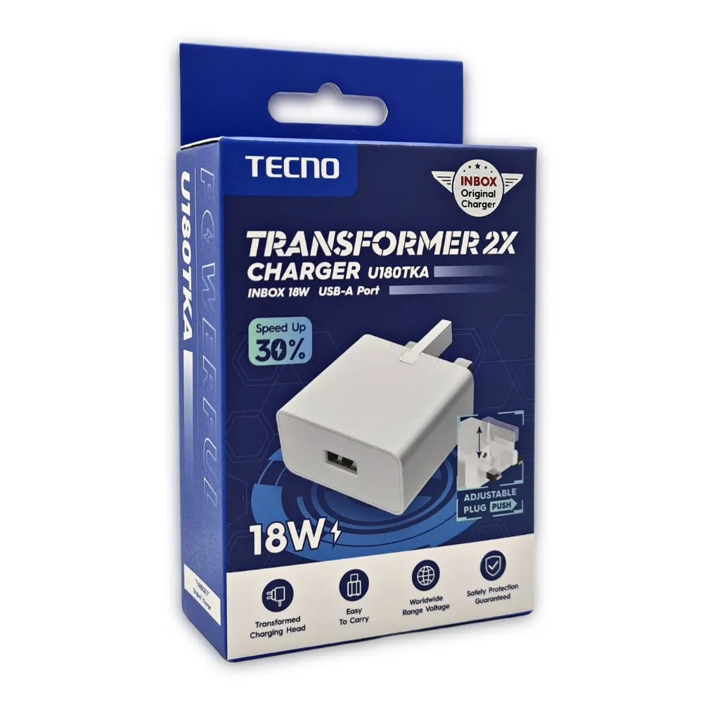 Tecno 18W Charger U180TKA - Image 1