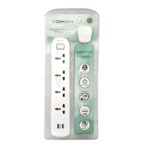 Vokan 4 Way Extension Socket with Switch and 2 USB-A Port