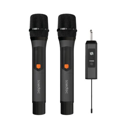 Porodo Soundtec Duo Mic Aluminum Rechargeable Wireless Microphone