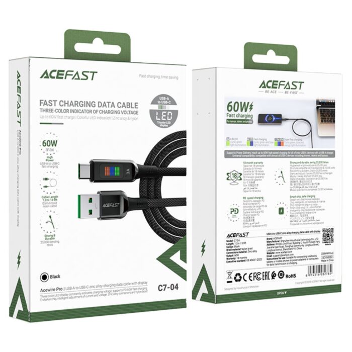 AceFast Charging Data Cable C7-04 USB-A to USB-C 60W - Image 6