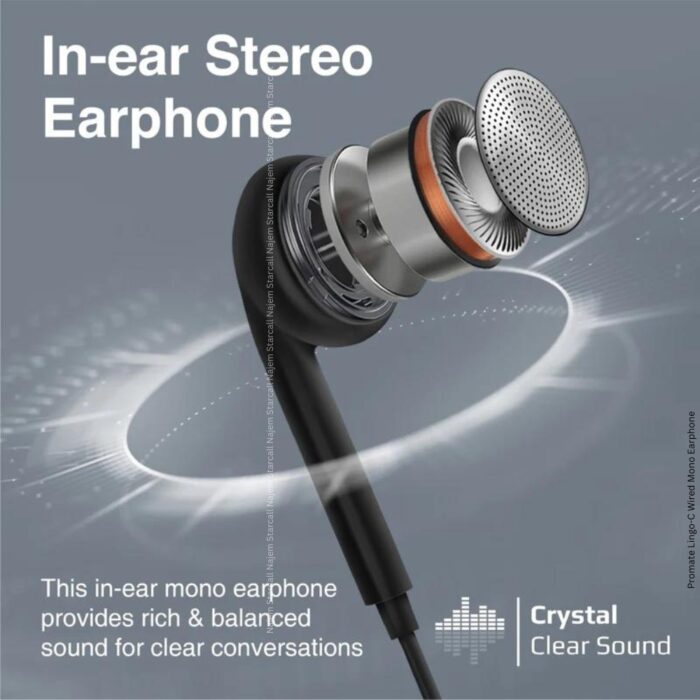 Promate Lingo-C Wired Mono Earphone - Image 6