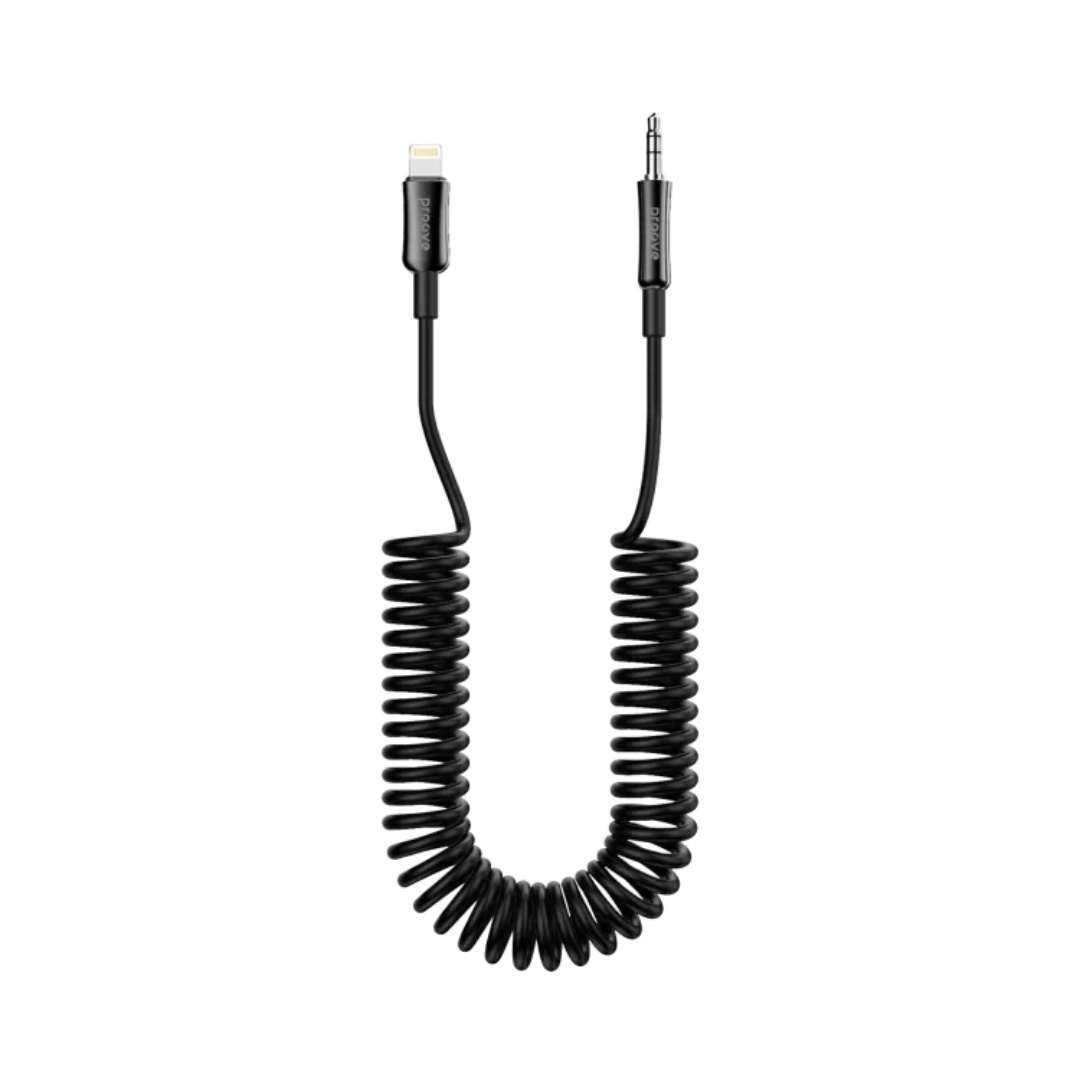 Proove-Steel-Spring-Cable-AUX-Lightning-to-3.5-2.jpg Proove Steel Spring Cable AUX Lightning to 3.5 - Image 1