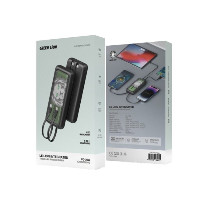 Green Lion Le Lion Integrated 10000mAh Power Bank - Image 2