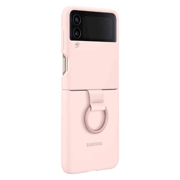 Samsung Z Flip 4 Silicone Cover with Ring - Image 4