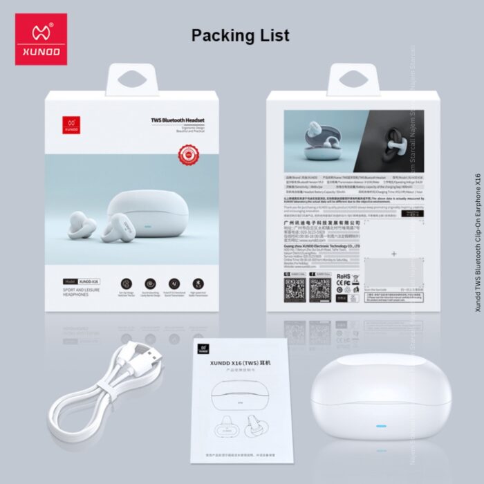 Xundd TWS Bluetooth Clip-On Earphone X16 - Image 6