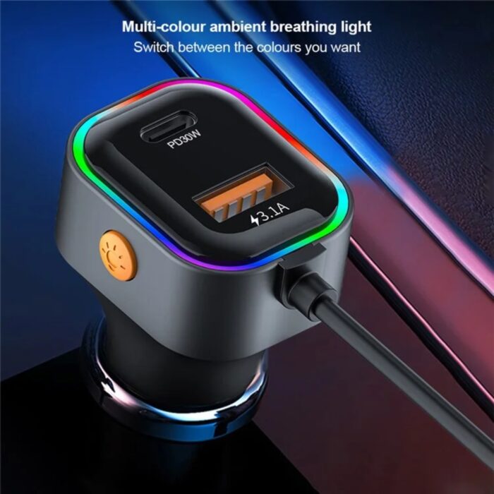 Xundd XDCH-106 Car Charger - PD30W Dual Cable Auto Adapter Fast Charging - Image 3