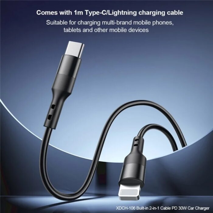 Xundd XDCH-106 Car Charger - PD30W Dual Cable Auto Adapter Fast Charging - Image 6
