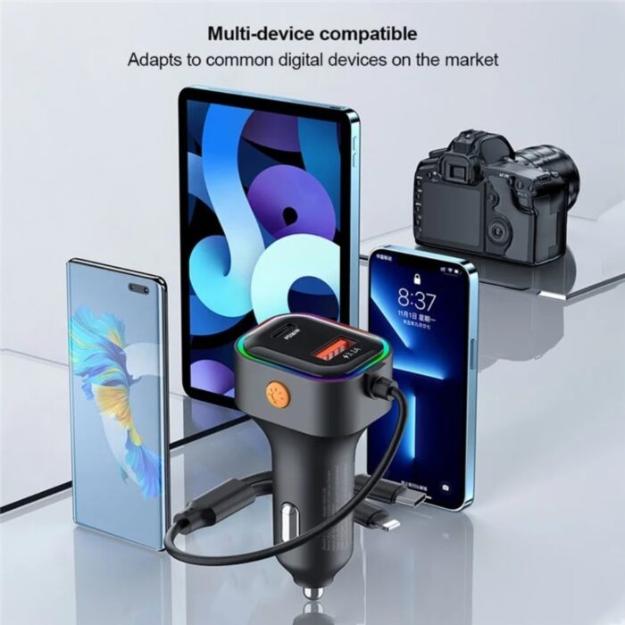 Xundd XDCH-106 Car Charger - PD30W Dual Cable Auto Adapter Fast Charging - Image 4