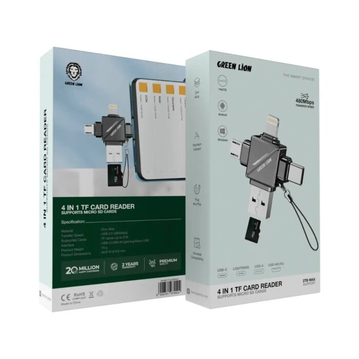 Green Lion 4 in 1 TF Card Reader 2TB Max - Image 3