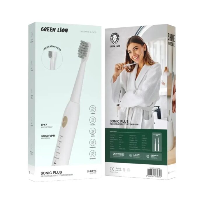 Green Lion Sonic Plus Rechargeable Toothbrush - Image 6
