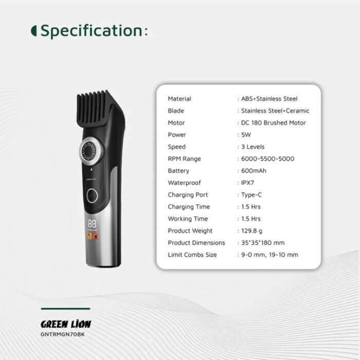 Green Lion Trim Gen''70 Body Hair Trimmer - Image 6