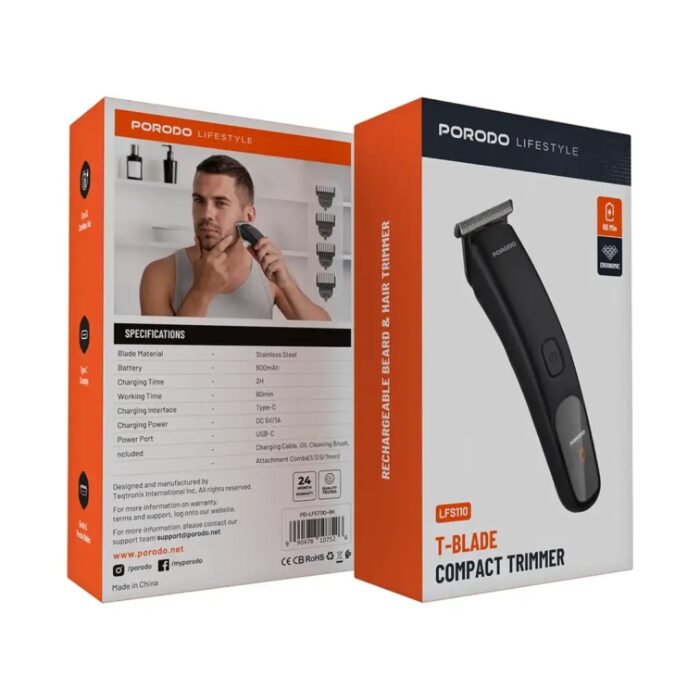 Porodo Lifestyle T-Blade Hair Trimmer 600mAh - Image 2