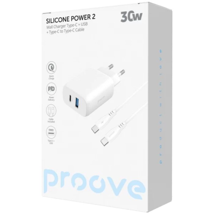 Proove Silicone Power 2 Type-C 30W + Type-C to Type-C 60W Cable (1m) - Image 5