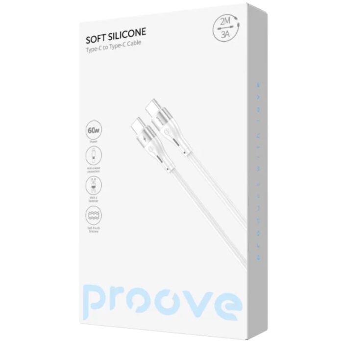 Proove Soft Silicone Type-C to Type-C Cable 60W 2m - Image 2