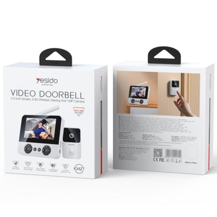 Yesido KM27 Video Doorbell 4.3 inch Screen - Image 3