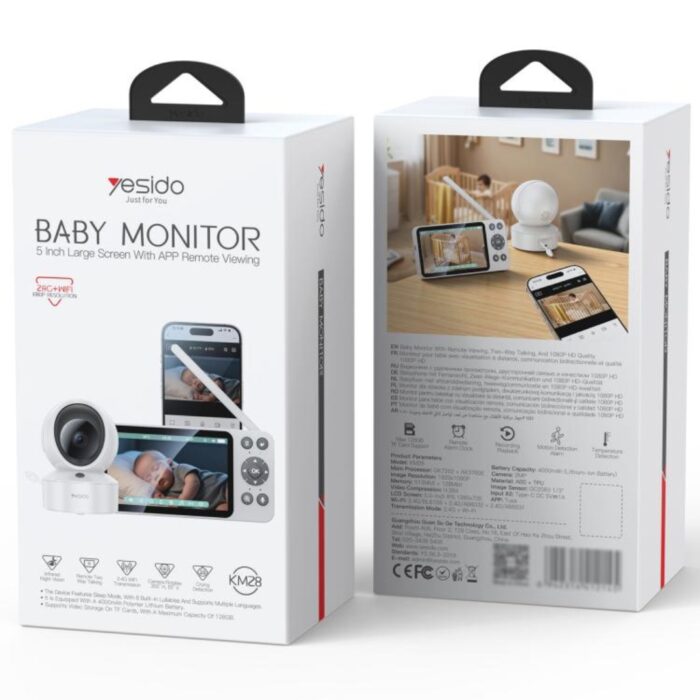 Yesido KM28 Baby Monitor 5 inch large Screen - Image 3