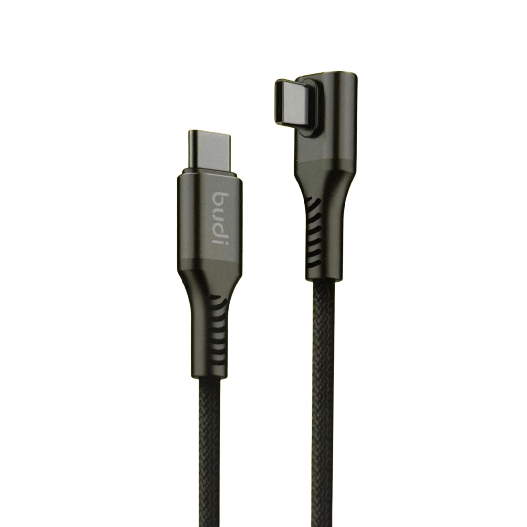 Budi-90-Type-c-to-Type-c-65W-Charging-Braided-Cable.jpg Budi 90 Type-C to Type-C 65W Charging Braided Cable - Image 1