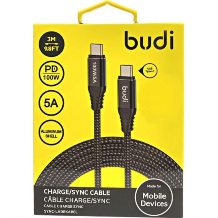 Budi pd 100W USB-C To USB-C alumiuim Shell Cable 3m - Image 2