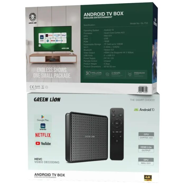 Green Lion Android TV Box 4K with Remote Control - Image 2