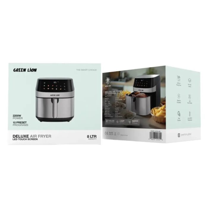 Green Lion Deluxe Air Fryer 8L LED Touch Screen - Image 3