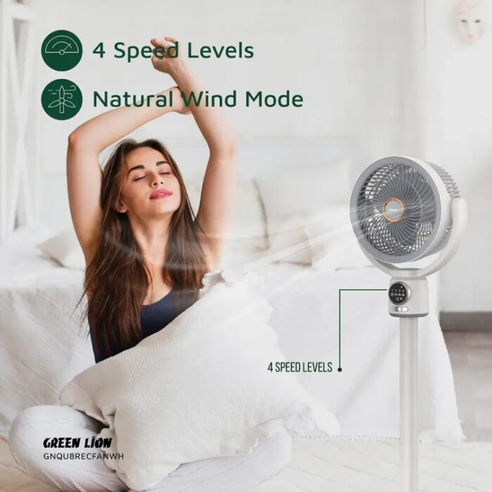 Green Lion Quad Flex Fan Rechargeable 8-Inch 3-Blade - Image 4