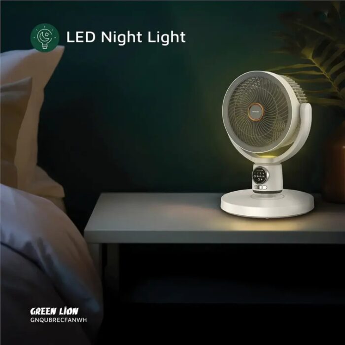 Green Lion Quad Flex Fan Rechargeable 8-Inch 3-Blade - Image 2