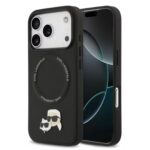 Karl Lagerfeld PU Leather Case with Karl & Choupette Head Pins for iPhone 17 Pro Max