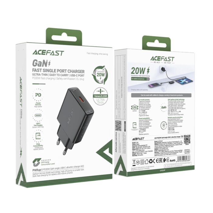 Acefast A65 PD 20W GaN Fast Charge Wall Charger - Image 4