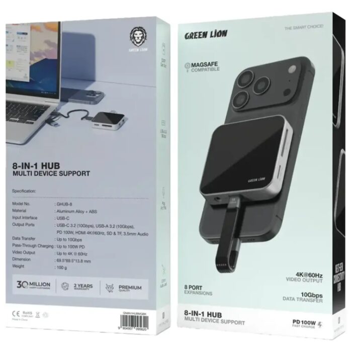 Green Lion 8-in-1 Hub Multi Device Support - Image 2