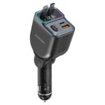 Porodo 65W Car Charger Dual Retractable Cable