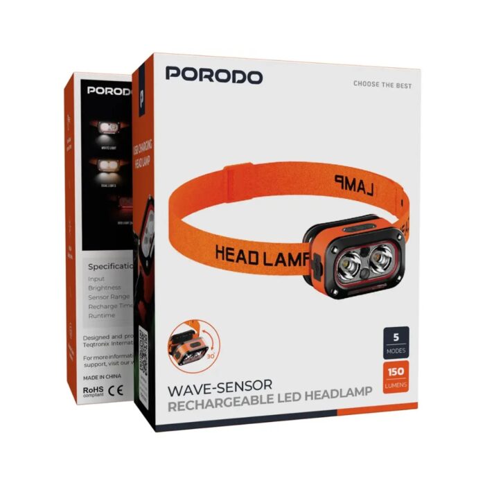 Porodo Wave Sensor Rechargeable LED Headlamp - Image 2
