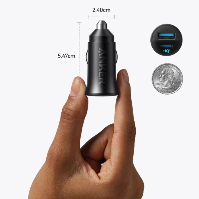 Anker Ultra Compact Car Charger 30W with 2 Cables - Image 4