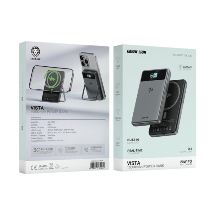 Green Lion Vista Qi2 10000mAh Power Bank - Image 7