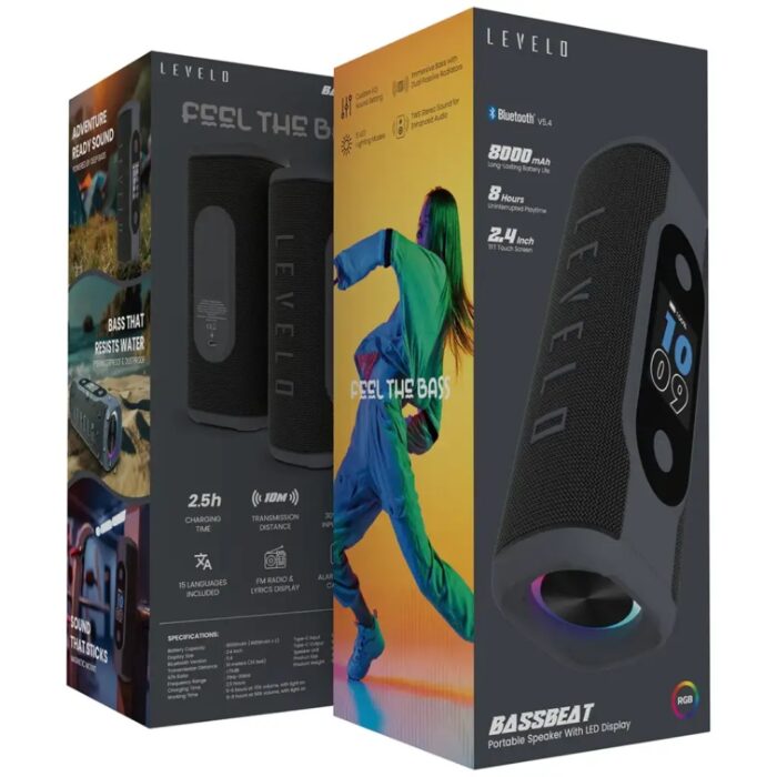 Levelo Bassbeat Portable Speaker With LED Display - Image 3