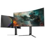 Porodo Gaming Ultra Wide QHD 200Hz Gaming Monitor with Ergonomic 3 Axis Stand