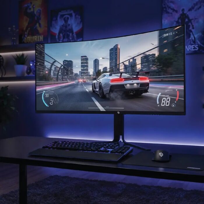 Porodo Gaming Ultra Wide QHD 200Hz Gaming Monitor with Ergonomic 3 Axis Stand - Image 3