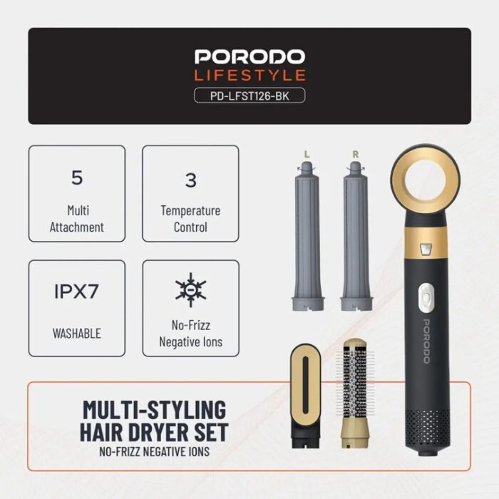 Porodo Lifestyle Multi Styling Hair Dryer Set - Image 11