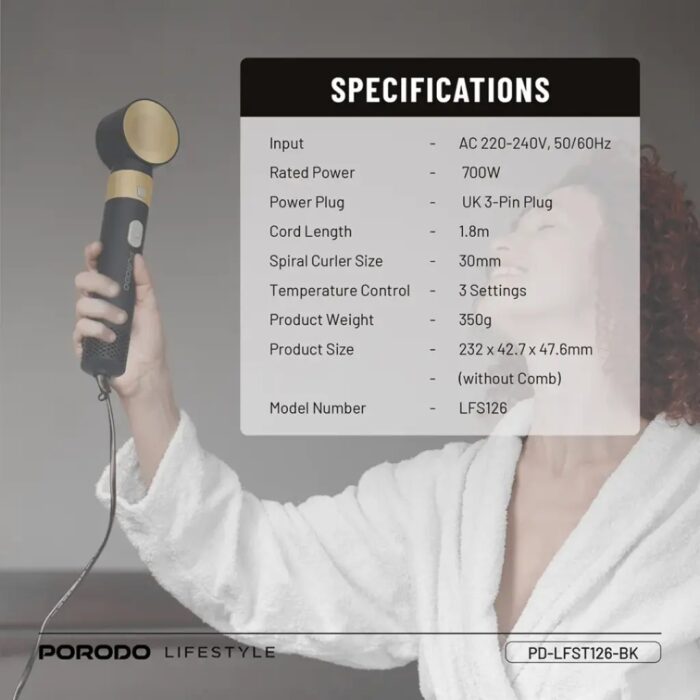 Porodo Lifestyle Multi Styling Hair Dryer Set - Image 10