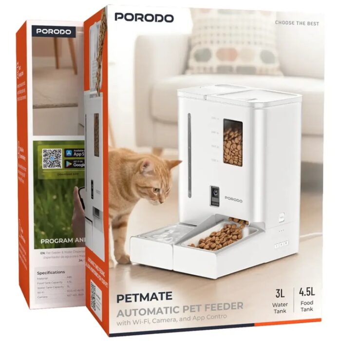 Porodo Petmate Automatic Pet Feeder with Wi-Fi, Camera & App Control - Image 5