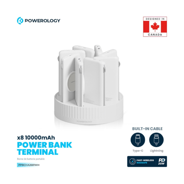 Powerology 8 in 1 Station 10000mAh PD 120W QC Wireless Power Bank - Image 2