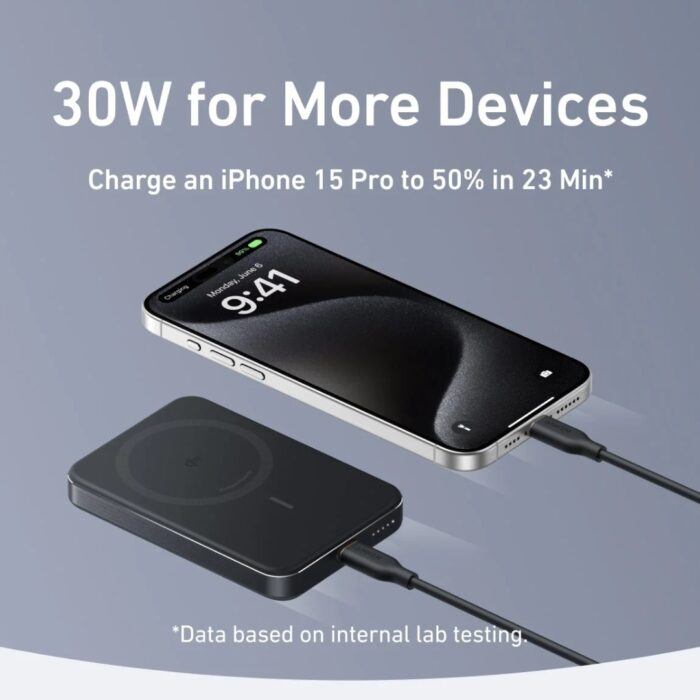 Anker MagGo Power Bank, Ultra-Slim 10,000mAh MagSafe - Image 3