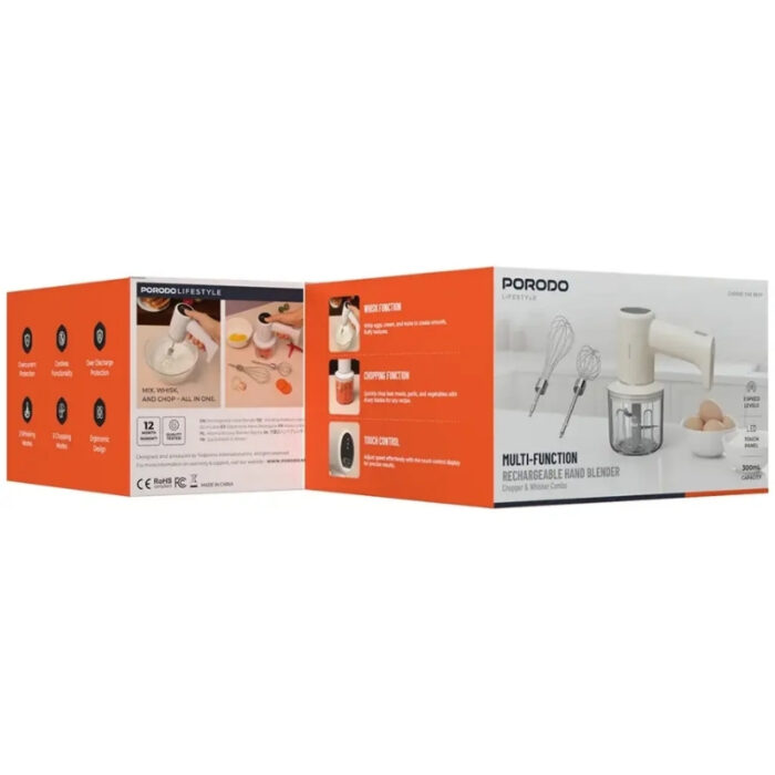 Porodo Lifestyle Multi-Function Rechargeable Hand Blender - Image 4