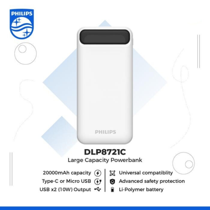 Philips DLP8721 Powerbank 20.000mAh Fast Charging Digital Display - Image 3