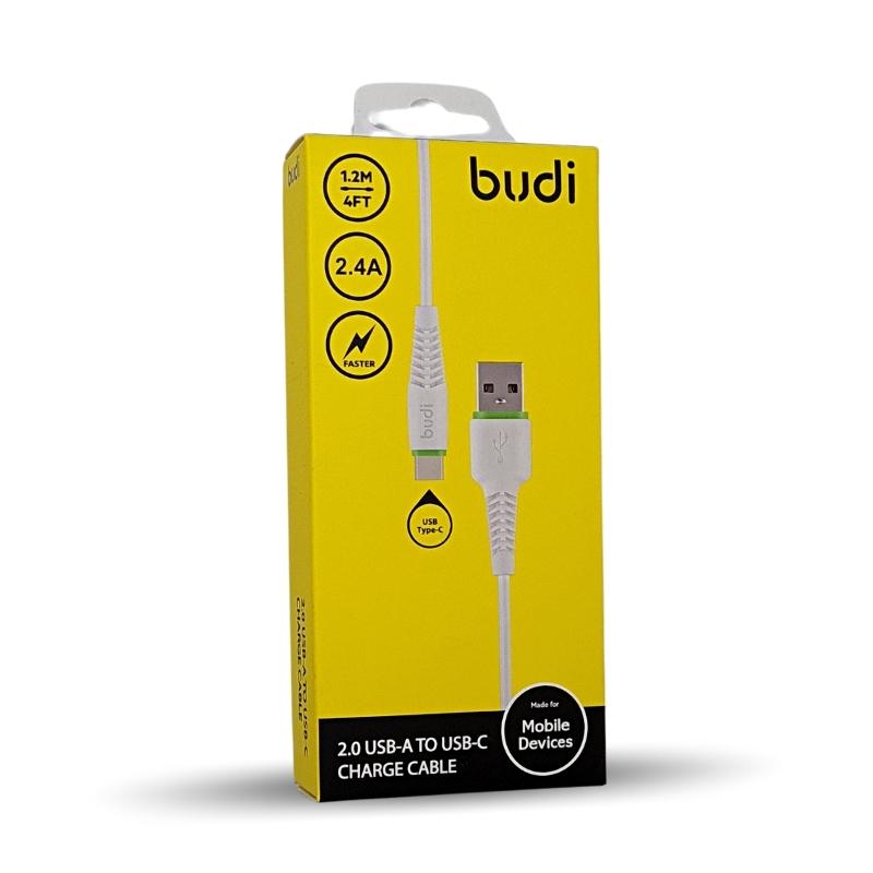 budi-2.4a-1.2m-usb-c-web.jpg Budi USB-C Cable 1.2m - Image 1