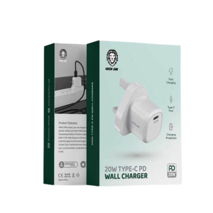Green Lion Wall Charger UK 20w Type-c PD - Image 2