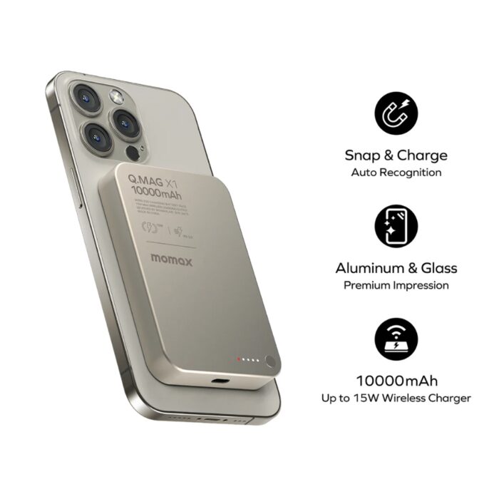Momax Q Mag X1 Magnetic Wireless Battery Pack 10000mAh - Image 3