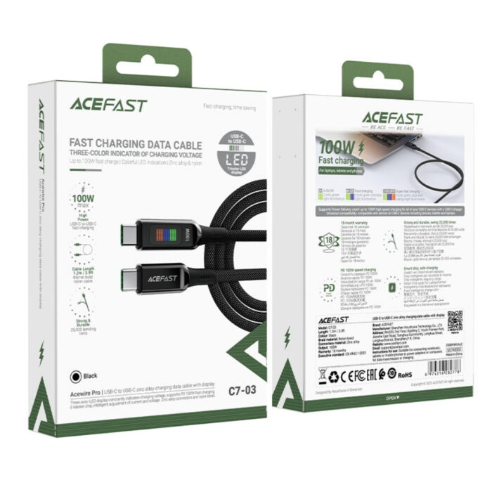 Acefast Charging Data Cable C7-03 USB-C to USB-C 100W - Image 4